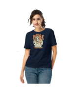 Women’s Organic Ribbed Neck T-Shirt - Hoof French Navy - $1,020.69 MXN