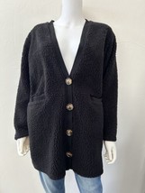 Koolaburra by UGG Sherpa Cardigan Jacket Black Oversized Plush Size Small - £29.39 GBP