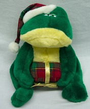Holiday Christmas Frog W/ Santa Hat &amp; Gift 7&quot; Plush Stuffed Animal Toy - £12.78 GBP