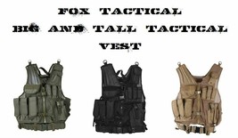 Big &amp; Tall 2XL/3XL Adjustable Assault Cross Draw Molle Tactical Vest Coyote Tan - £62.18 GBP