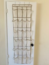Misslo Over the Door Shoe Organizer w/ 24 Large Mesh White Pockets - £23.19 GBP