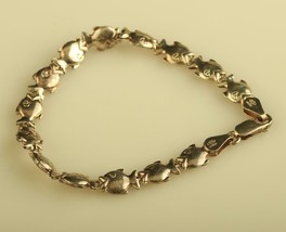 Vintage Sterling Rare Solid Fish Link Bracelet Signed 925 Milor Made in ... - £39.47 GBP