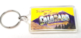 Greetings from Colorado Keychain The Mile High State Plastic 1980s Vintage - £9.67 GBP