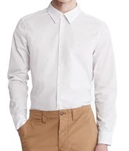 XL Calvin Klein Brillant White Slim Fit Refined Stretch Cotton Shirt 46&quot;... - $38.61