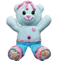 Doodle Bear Draw on Me 16&quot; Blue Plush Stuffed Animal Light Blue Shorts - £15.21 GBP