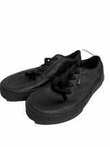 Vans Black Leather Trainers Size 5 Low Casual Sneakers Shoes Gym Work School  - £34.67 GBP