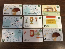 7 Rare Starbucks coffee 2015 Co-Branded Corporate Cards no value - $51.38