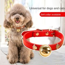 Leather Pet Collars Pet paw print bone alloy bell collar dog collar Best Santa X - £8.12 GBP