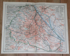 1903 Antique City Map Of Vicinity Of Vienna WIEN/ Austria - $28.85