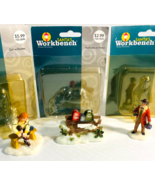 VTG Set of 3 Mixed Christmas Ornaments Santa&#39;s Workbench-Girl/Mailbox/Ca... - £12.31 GBP