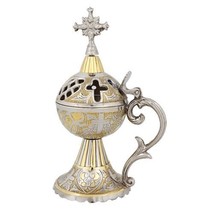 Greek Russian Orthodox Christian Two Tone Censer Incense Burner (4097 GN) - £37.80 GBP