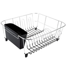 D.Line Small Dish Drainer Chrome/PVC with Caddy - Black - £30.83 GBP