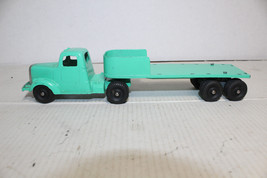 Tootsie Toy Green Semi Truck &amp; Stake Trailer - £19.77 GBP