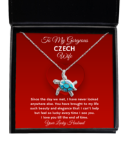 Czech Wife Necklace Gifts - Turtle Pendant Jewelry Valentines Day Present From  - £40.55 GBP