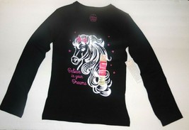 Faded Glory Girls Long Sleeve Shirt Pony Believe In Your Dreams Size 4/5 NWT - £5.25 GBP