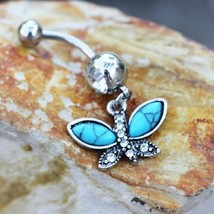 Butterfly Dangle Navel Ring - $19.45