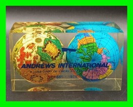Vintage Andrews International Air Freight Corp. Globe Acrylic Paperweight - RARE - £38.65 GBP