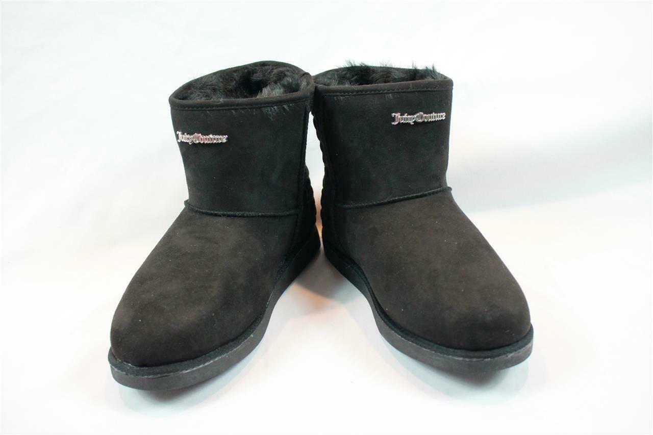 NIB Juicy Couture Faux Suede Black Boot Faux Fur Lining LA California Sz 7 - $56.04