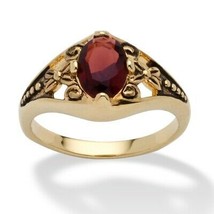 PalmBeach Jewelry Birthstone Gold-Plated Ring-January-Garnet - £20.63 GBP