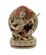 SARASWATI STATUE 6&quot; Seated Hindu Goddess Bronze Resin Sarasvati HIGH QUA... - €27,16 EUR