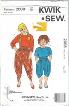 Kwik Sew #2008 Girls&#39; Tops &amp; Pants Sizes 4 5 6 7 Designed by Kerstin Mar... - $6.99