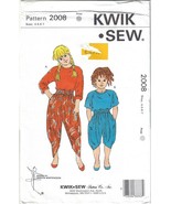Kwik Sew Pattern #2008 Girls&#39; Tops &amp; Pants Sizes 4 5 6 7 Uncut - $7.00