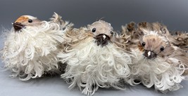 Set Of 3 Decorative Feathered Birds Curly Real Feathers - $128.60 MXN
