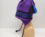 Vintage Maureen of the Mews Purple Winter Fleece Ski Beanie Tassel Blue ... - £19.47 GBP