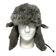 Mad Bomber Hat Cap Winter Aviator Rabbit Fur Trapper Ear Flaps Black Men... - $23.75