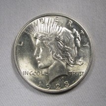 1923 Silver Peace Dollar CH UNC Coin AM829 - $68.31