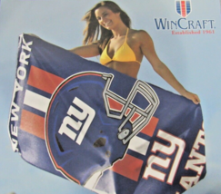 NFL New York Giants Vertical 3 Stripes Helmet Center Beach Towel 30&quot;x60&quot; - £21.57 GBP