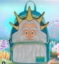 Loungefly Disney Little Mermaid Ariel&#39;s Father King Triton Mini Backpack - £109.83 GBP