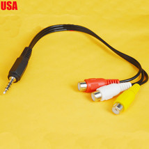 3.5Mm Mini Av Male To 3Rca Female M/F Audio Video Cable Stereo Jack Adap... - $15.99