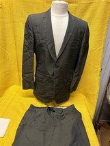 Vintage raw silk gray green men’s 2 pc suit Lytton’s 42L 34”x31” l pants - £78.34 GBP