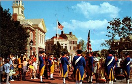 Vtg Postcard Liberty Square Fire and Drum Corps, Walt Disney World, PM 1977 - $6.79