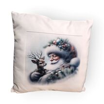 Santa and Deer Christmas Pillow - $20.00