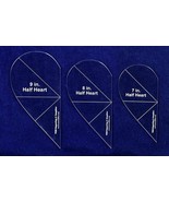 Half Heart Template 3 Piece Set 7, 8, 9 Inches Clear1/8 Inch Thick w/ Gu... - £21.67 GBP