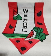 Vintage 1998 Summer Welcome Decorative Flag - 20” X 12” - Evergreen - $8.03