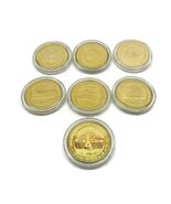 Lot of 7 Sealed $2 Brass Casino Tokens Harrah's Casino Reno NV 7 Wonders... - $89.10