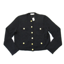 NWT J.Crew Cropped Lady Jacket in Black Textured Bouclé Knit Sweater XXS 2XS - £99.91 GBP