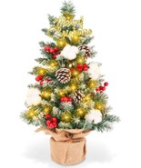 Artificial Mini Christmas Tree 21 Inch Small Tabletop Snow Flocked Xmas ... - £31.63 GBP
