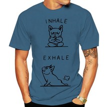 one yona Men&#39;s Inhale Exhale Frenchie French  Dog T Shirt Cotton Tops Vintage Sh - £78.36 GBP