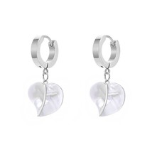 Women&#39;s Loveheart White Seashell Delicate Pendant Necklace Earring Choker  316L  - £24.74 GBP