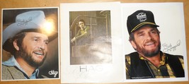 Merle Haggard Collection 2 Autographed pics 1987 + Hag Magazine With Str... - $29.77