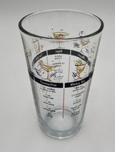 Libbey Cocktail Mixer 7 Recipes Glass Tumbler Graphics Drink &amp; Ingredients Lists - £9.74 GBP