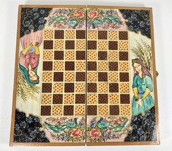 Persian Khatam Marquetry Backgammon Chess Board Lacquered Micro Inlaid w... - $168.29
