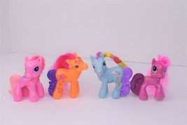 Lot of 4 My Little Pony G3 McDonald&#39;s 3&quot; 2008 Happy Meal Toys Figures Brushable - £8.69 GBP
