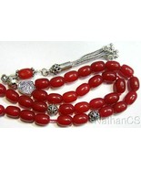 GREEK KOMBOLOI WORRY BEADS RED RUBILITE AND  STERLING SILVER - £137.27 GBP