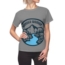 Wander Woman Mountain Range T-Shirt | AOP | Empowering Graphic Tee | Nat... - £26.31 GBP+