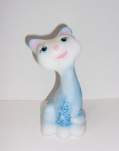 Fenton Glass 6&quot; Christmas Snowman Happy Cat FAGCA Ltd Ed of 35 K Cunningham - £222.11 GBP